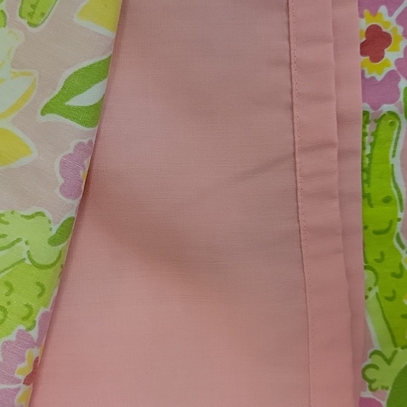 Lilly Pulitzer Vintage Pink Green Cotton Alligator Print Skirt. women's Sz 0 - Picture 5 of 6